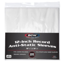 BCW "12 INCH ANTI-STATIC INNER SLEEVES" (100CT)