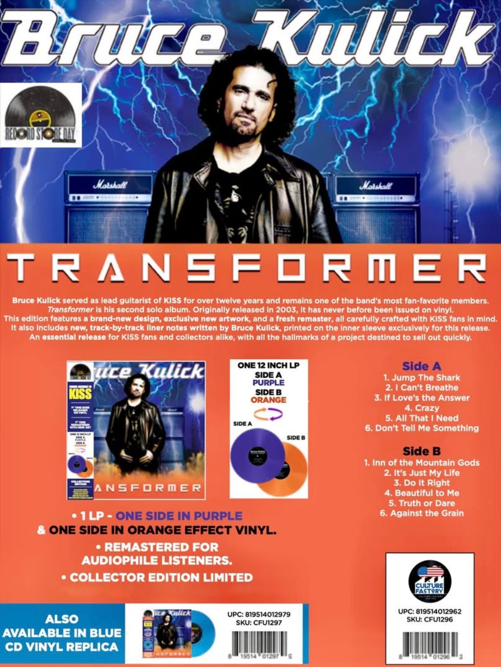 Bruce Kulick “TRANSFORMER” (RSD26) [LP]