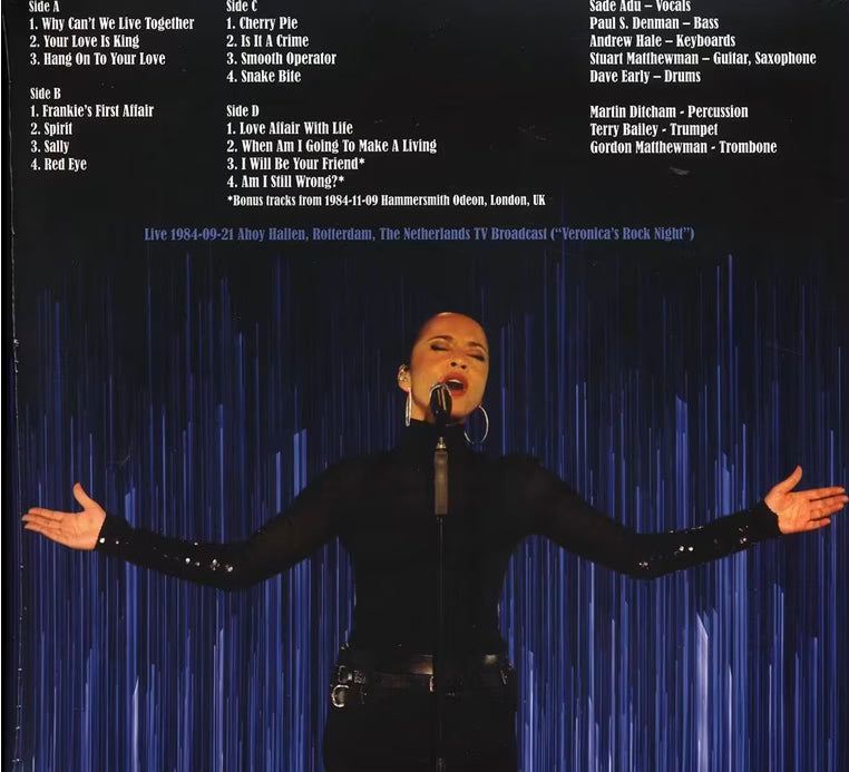 Sade “LIVE: 1984-09-21 AHOY HALLEN, ROTTERDAM” 2LP