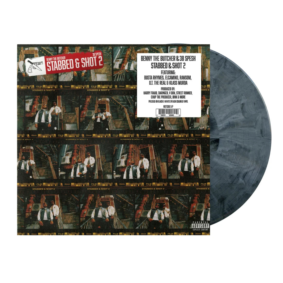 BENNY THE BUTCHER & 38 SPESH “STABBED & SHOT 2” (BLACK & WHITE SPLASH VINYL)