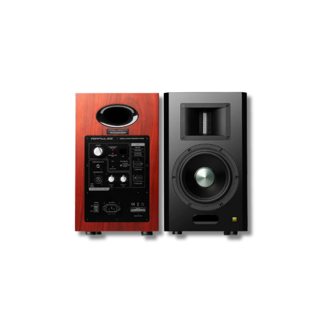 Airpulse A300PRO Hi-Res Audio Certified Active Speaker System Built-in Amplifier Optical, Coaxial, Bluetooth 5.0 aptX, RCA, AUX, and USB Inputs - Pair