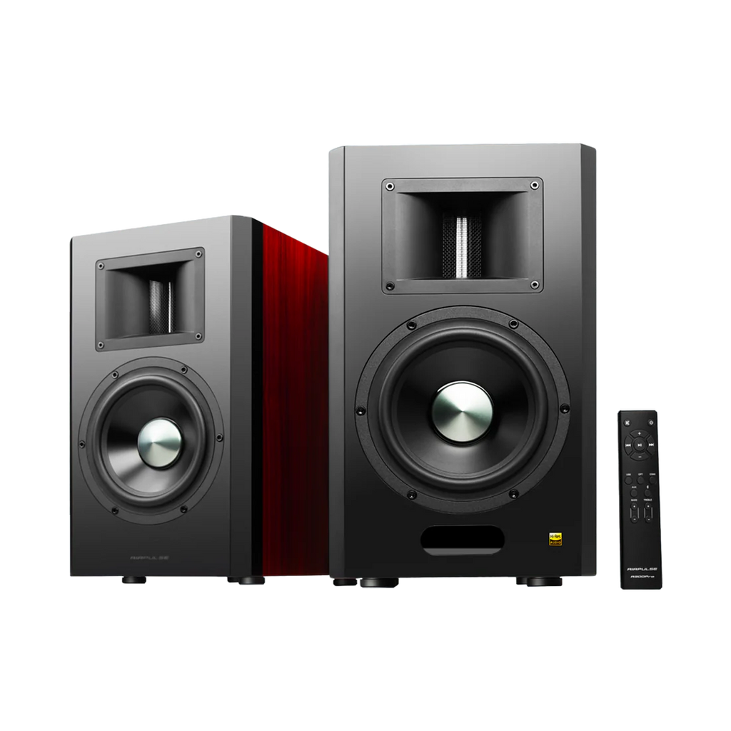 Airpulse A300PRO Hi-Res Audio Certified Active Speaker System Built-in Amplifier Optical, Coaxial, Bluetooth 5.0 aptX, RCA, AUX, and USB Inputs - Pair